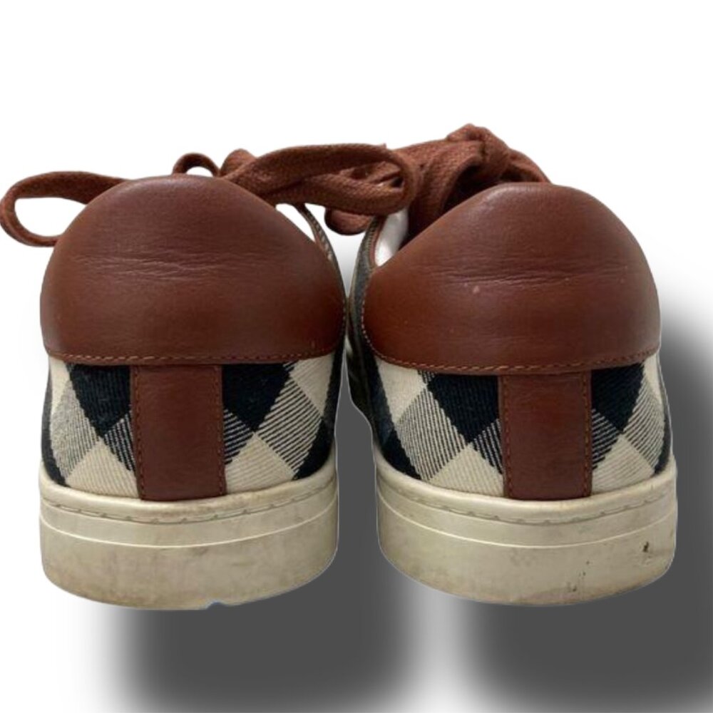 EUC Burberry Mens Leather sneakers w/Check insert Sz 42, fits like a US Sz 10 - Picture 5 of 8